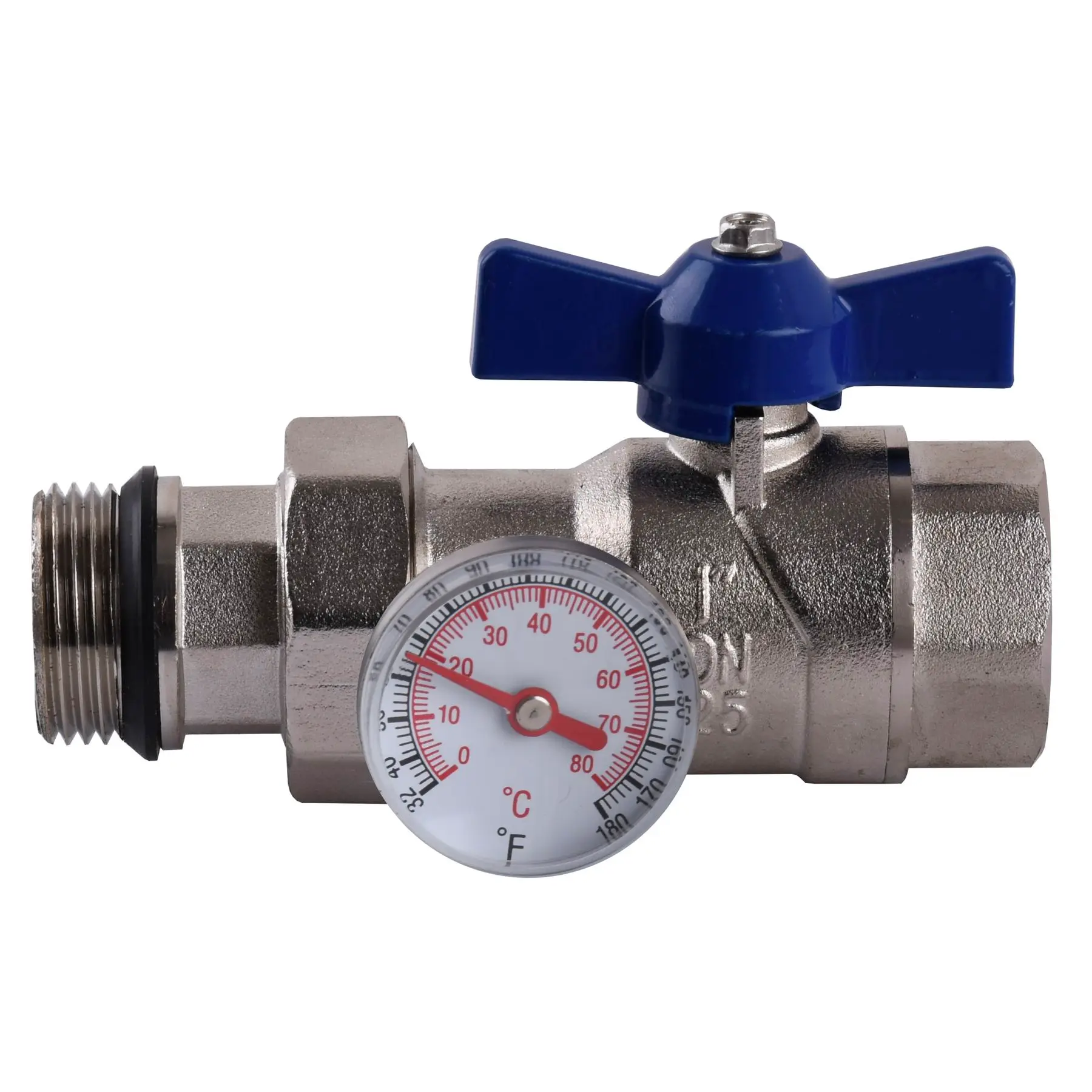 Кран-американка з муфтою під термометр ECO 01G-2 прямий 1" (GSR-000008822)