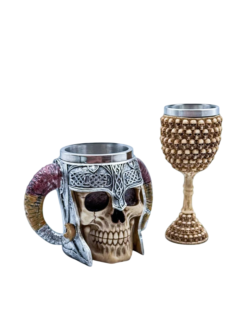 Кружка череп викинг 500 мл и кубок с черепами 200 мл