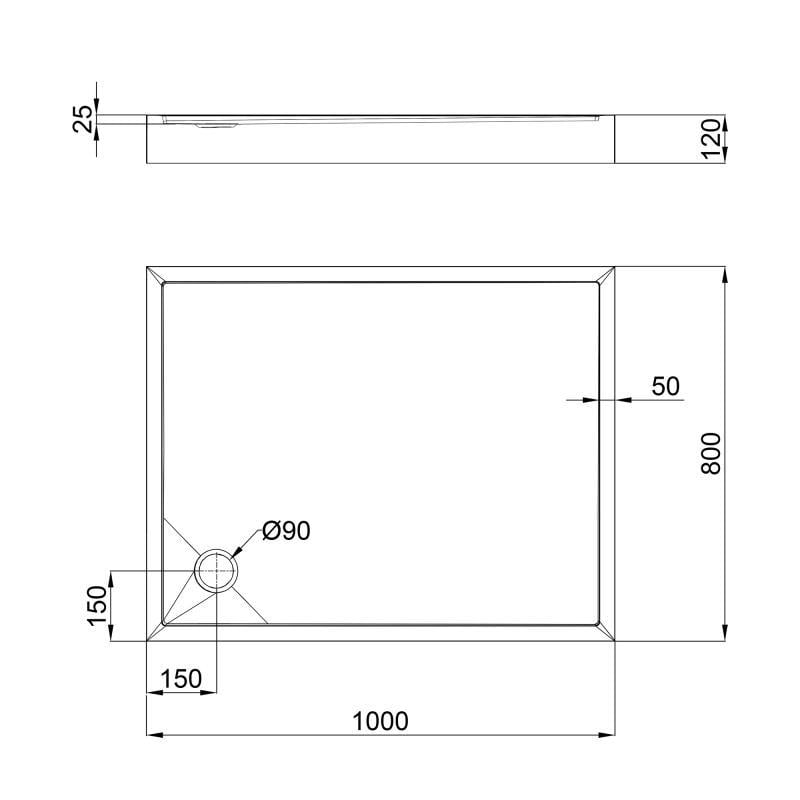 Душевой поддон Qtap Tern 301812C с сифоном 100x80x12 см - фото 7