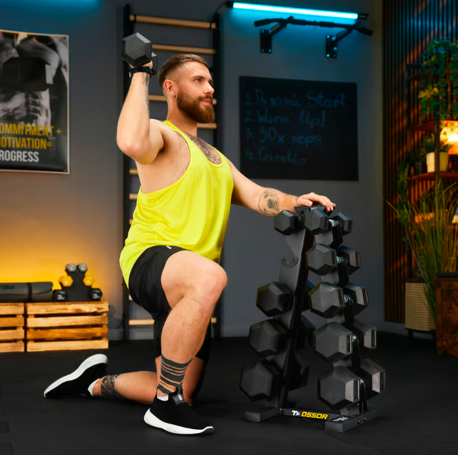 Стійка-піраміда TREX Sport TX-055DR для зберігання 5 пар гантелей (5091) - фото 3 Стійка-піраміда TREX Sport TX-055DR для зберігання 5 пар гантелей (5091) - фото 3