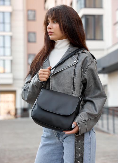 Женская сумка кросс-боди Sambag из экокожи Черный (927024720)