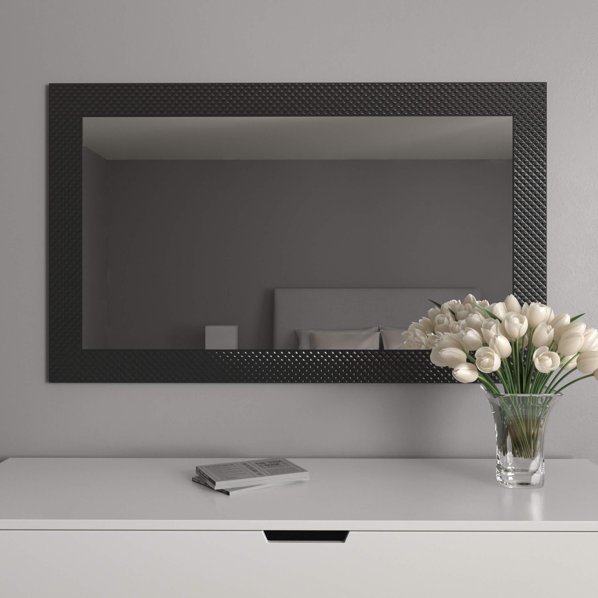 Зеркало настенное Black Mirror в багетной раме 156х66 см Черный (8518В-101)