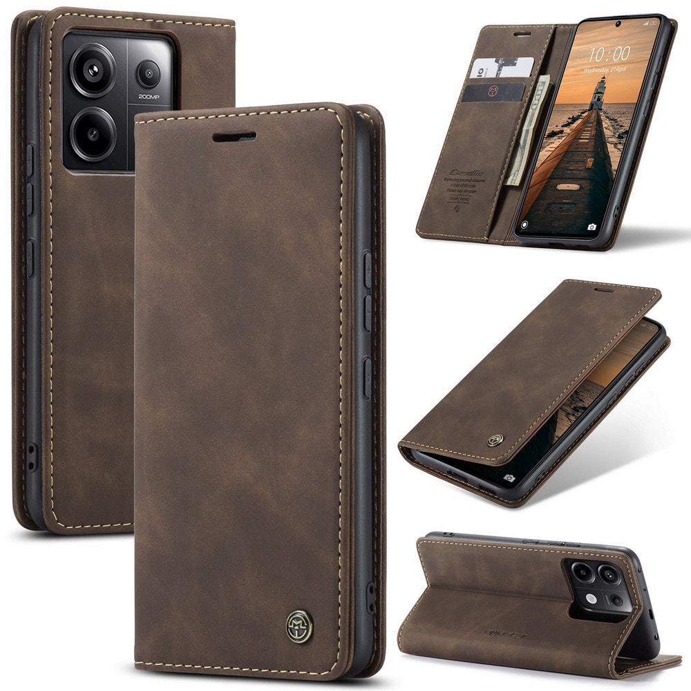 Чехол книжка с магнитом Xiaomi Redmi Note 13 Pro 5G CaseMe Dark Brown (35387-05)