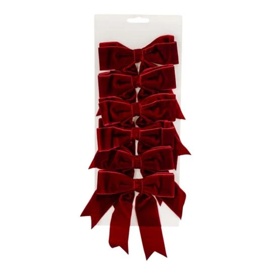 Набор бантов бархат 6 шт. 16 см (9245-032)