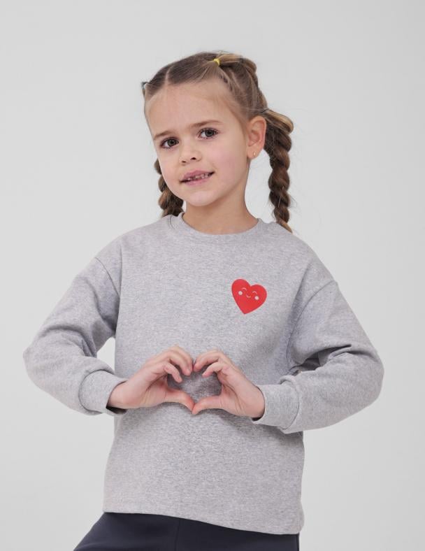 Світшот для дівчинки Smil Стрейчевий ластик 116 см Сірий меланж (116754-1)