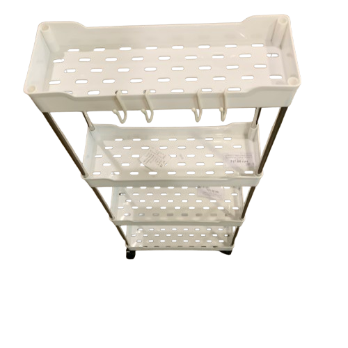 Етажерка на коліщатках на колесах 4 яруси 85х35х13 см Білий (23864211) - фото 3 Етажерка на коліщатках на колесах 4 яруси 85х35х13 см Білий (23864211) - фото 3