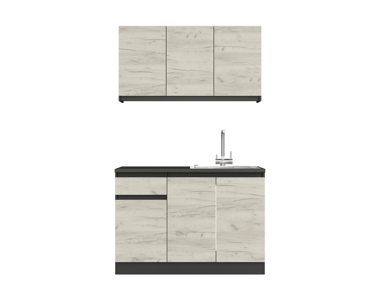 Кухня готова Еверест К-5 Еко без стільниці 1,2 м Антрацитовий/Крафт білий (26024) - фото 1 Кухня готова Еверест К-5 Еко без стільниці 1,2 м Антрацитовий/Крафт білий (26024) - фото 1