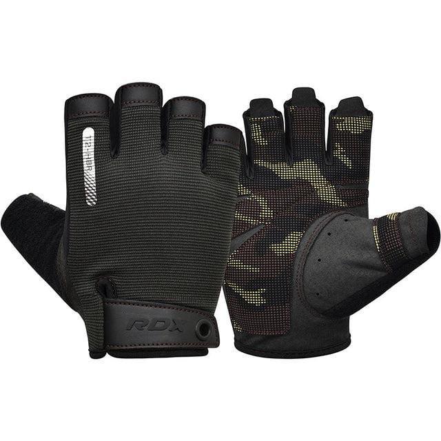 Рукавички для фітнесу RDX T2 Half M Brown (3070022219) Рукавички для фітнесу RDX T2 Half M Brown (3070022219)