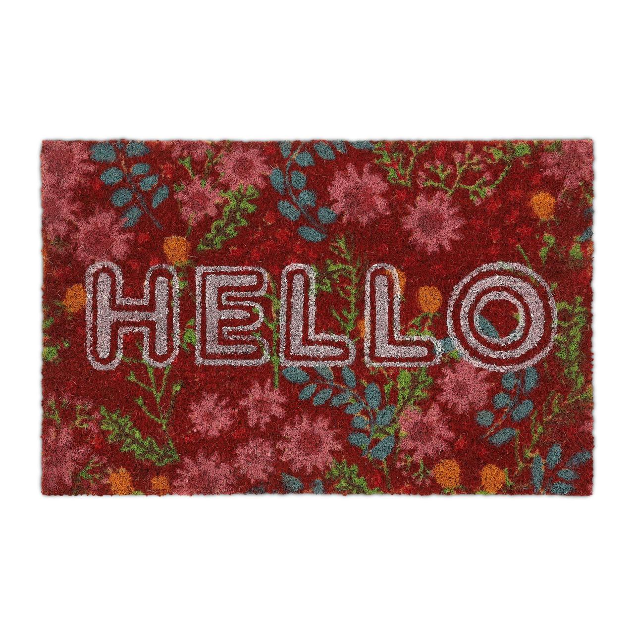 Коврик Relaxdays Hello с цветочным мотивом из кокосового волокна 60x40 см (10038988) Коврик Relaxdays Hello с цветочным мотивом из кокосового волокна 60x40 см (10038988)