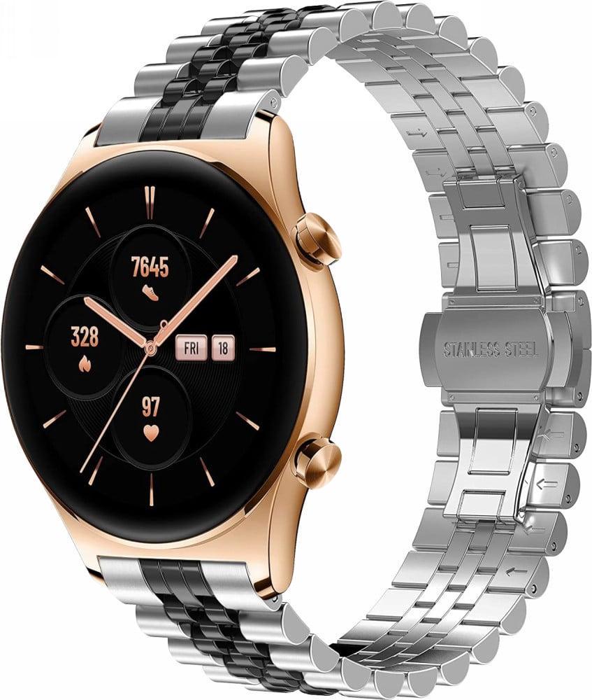 Браслет металлический Stech Line для Honor Watch GS 3 Silver Black (39615-69)
