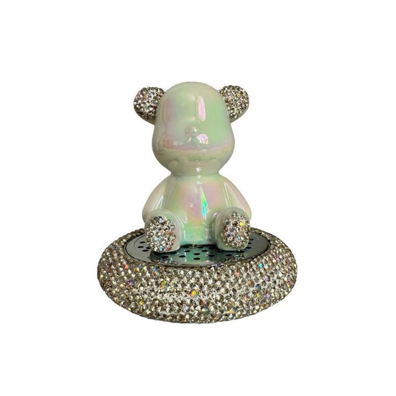 Ароматизатор автомобильный Мишка со стразами Белый(4556-Leader) - фото 2