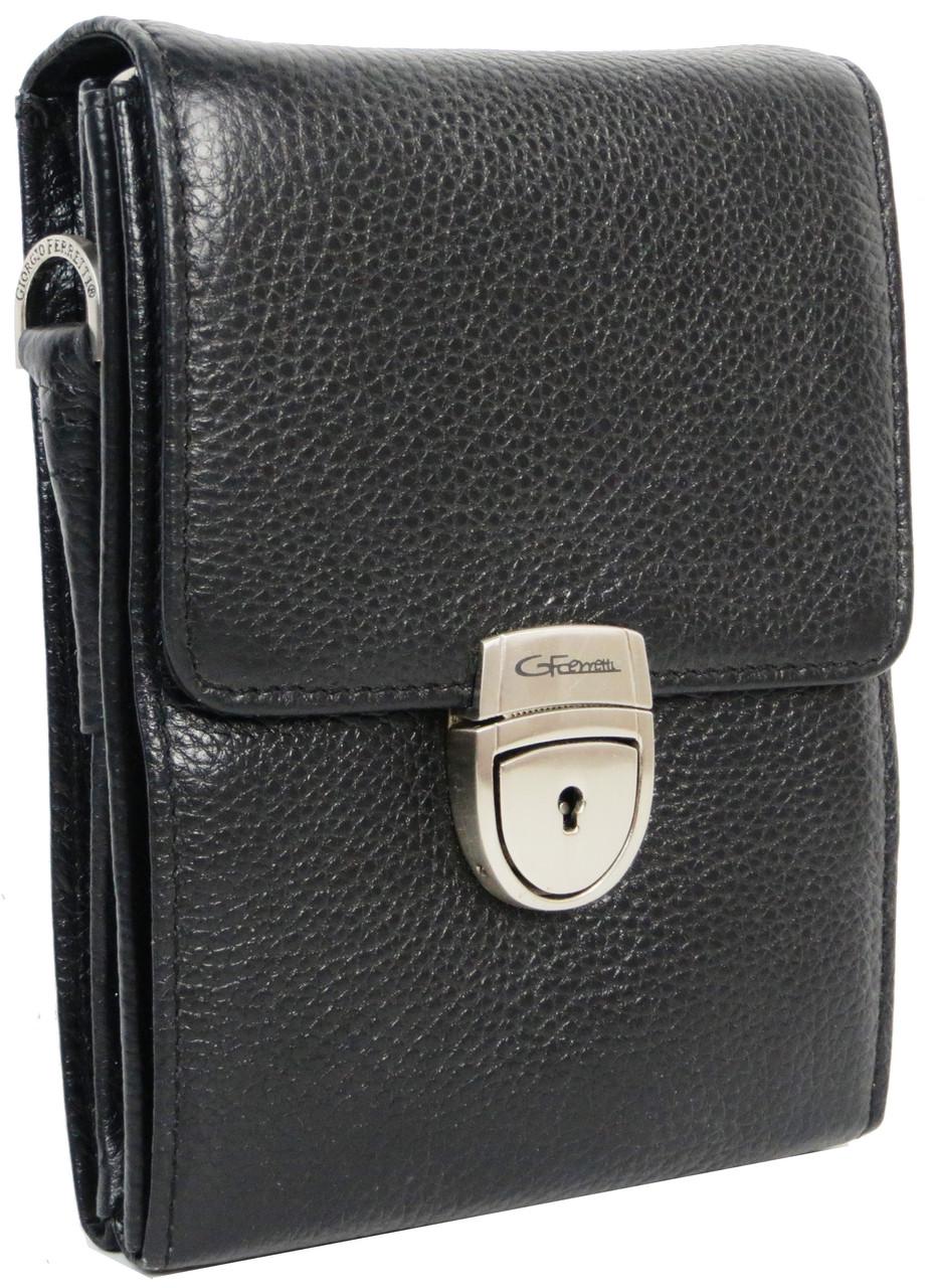 Сумка небольшая мужская Giorgio Ferretti 30760-012 кожаная для ношения на плече Черный
