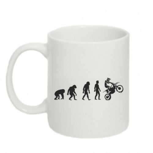 Чашка керамическая Эволюция мотоциклиста 320 мл Белый (11975144-1-175517)