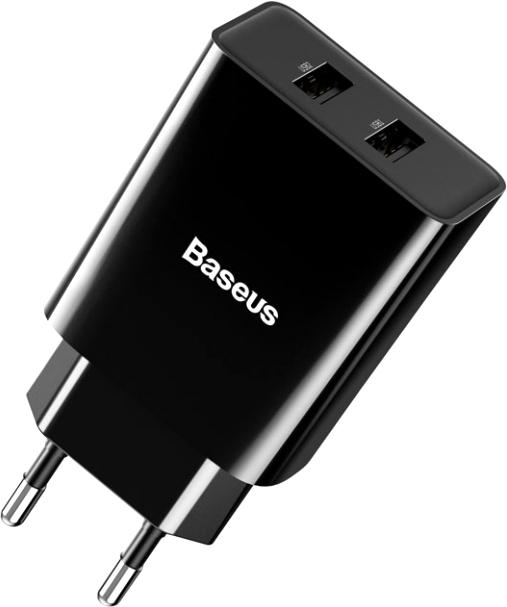 Зарядное устройство BASEUS Speed Mini Dual USB 10,5 W Black (CCFS-R01)