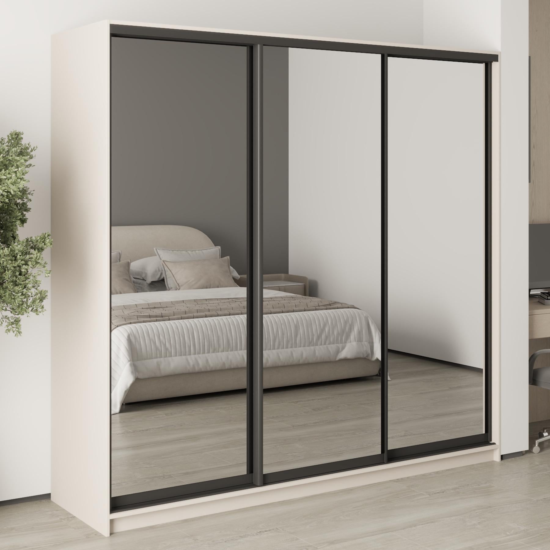 Шкаф-купе трехдверный MebelStar Стандарт BG 3 Зеркала 220x45x210 см Кашемир (MBS-8476) Шкаф-купе трехдверный MebelStar Стандарт BG 3 Зеркала 220x45x210 см Кашемир (MBS-8476)