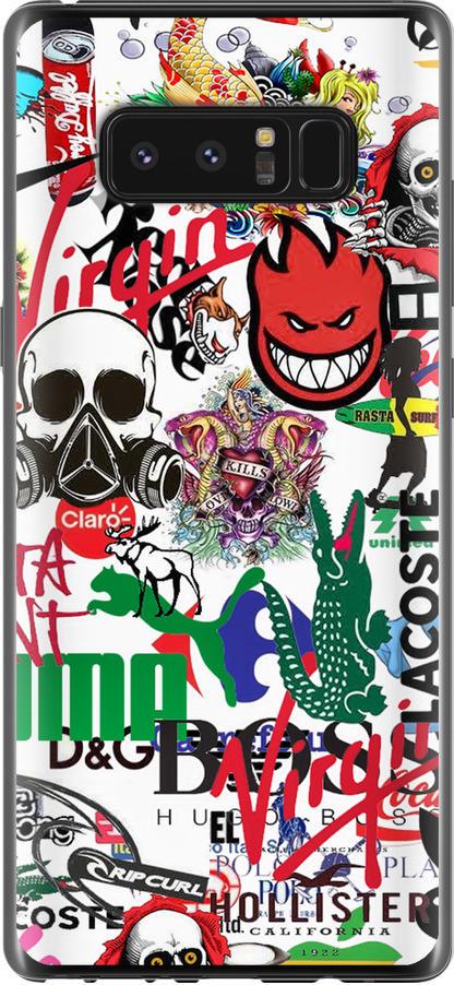 Чехол на Samsung Galaxy Note 8 Many different logos (4022t-1020-42517)