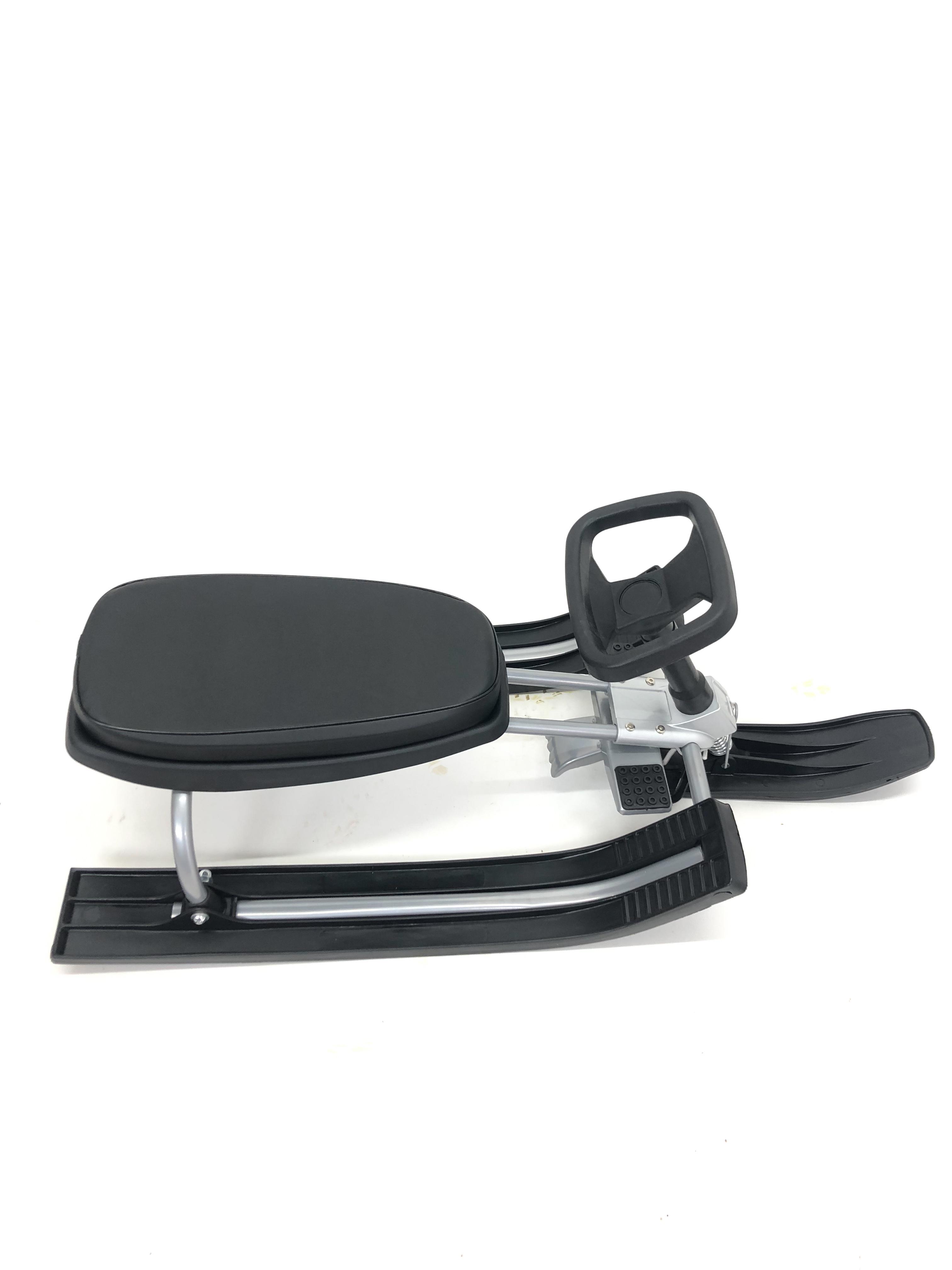 Детский снегокат санки Mustang с мягким сиденьем Серый