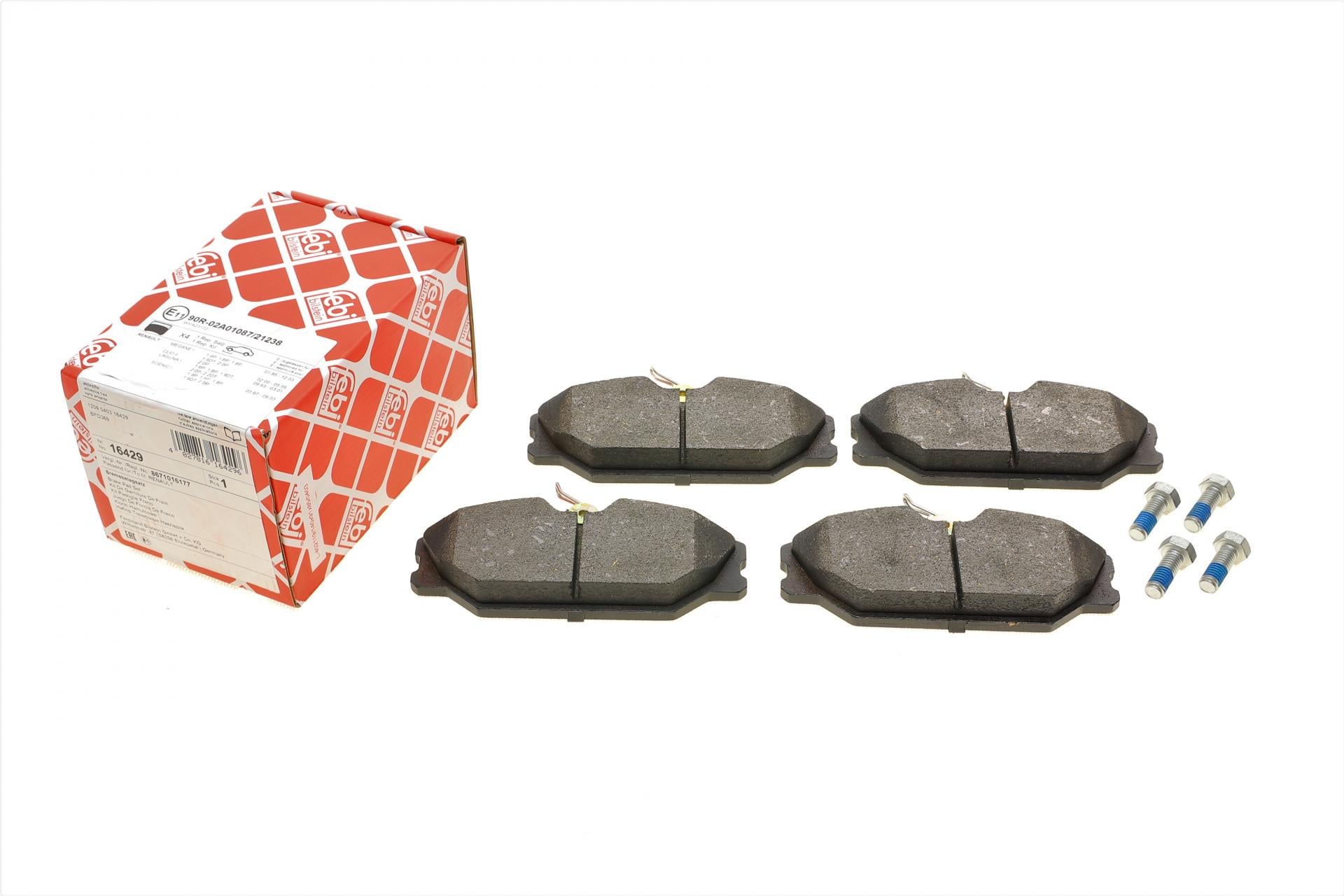 Колодки гальмівні передні FEBI BILSTEIN для Renault Clio II 00-/Megane I 96-03 129.1x55.5x17.8 - (16429)