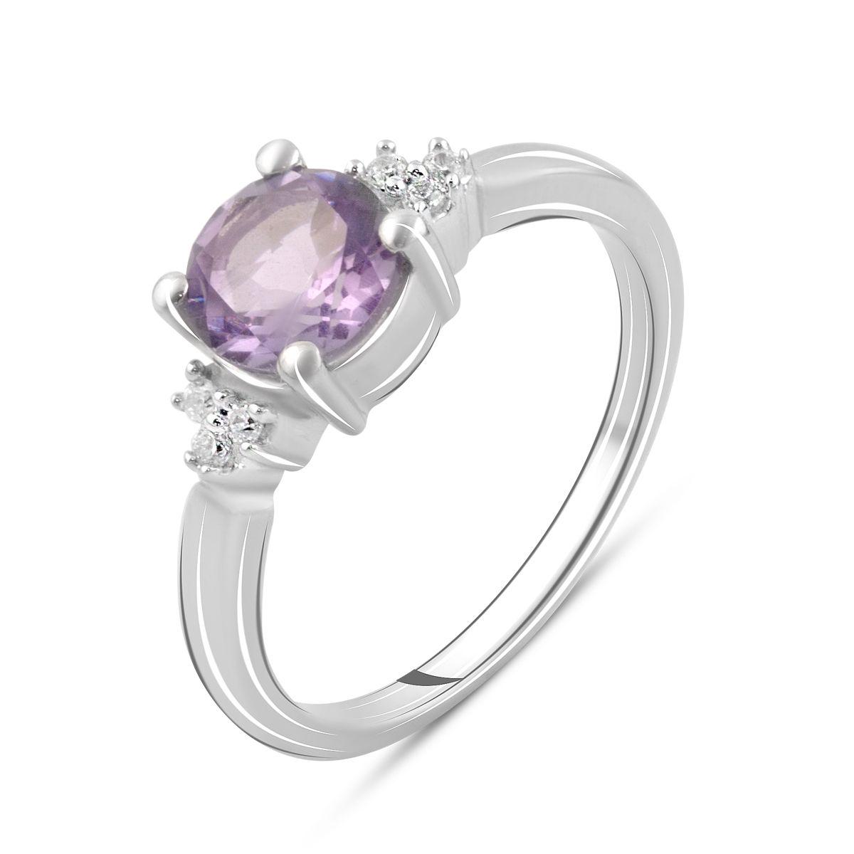 Кольцо серебряное с натуральным аметистом 1,688 ct 3,2 г р. 17 (2098591)