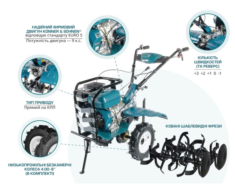 Культиватор бензиновый Konner&Sohnen KS 9HP-1350G-3 400 (63204) - фото 11 Культиватор бензиновый Konner&Sohnen KS 9HP-1350G-3 400 (63204) - фото 11