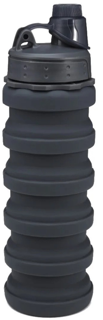 Пляшка для води силіконова складана EL-582 Чорний