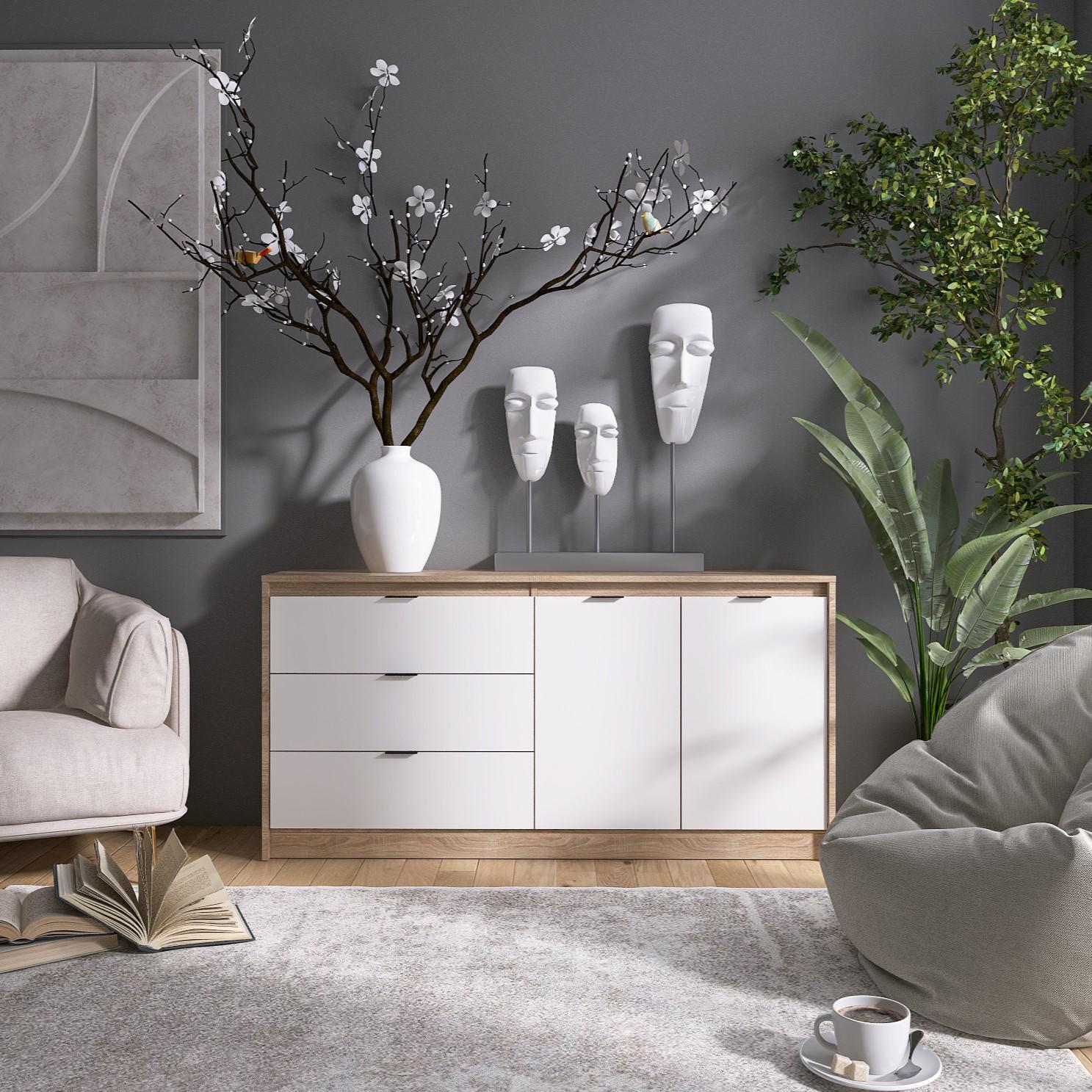 Комод Everest Сити 1500 1502х380х746 мм Сонома/Белый (11415) - фото 6