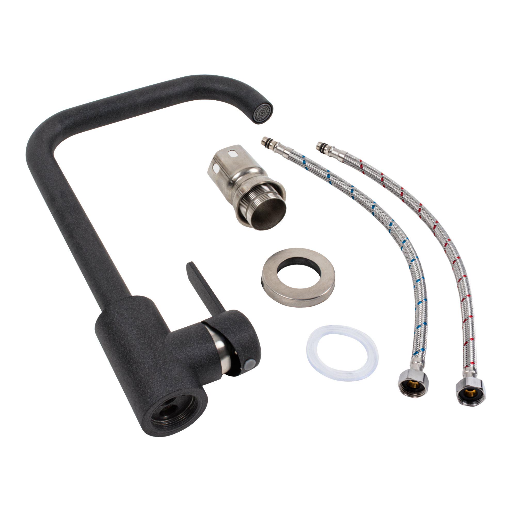 Смеситель кухонный Platinum KT 11 3008B-FH Карбон - фото 2 Смеситель кухонный Platinum KT 11 3008B-FH Карбон - фото 2