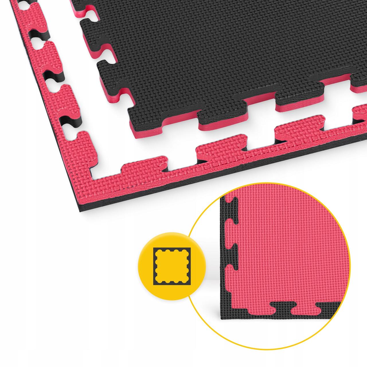Мат-пазл ластівчин хвіст 4fizjo Mat Puzzle EVA 100х100х2 cм Black/Red (P-5907739310637) - фото 3