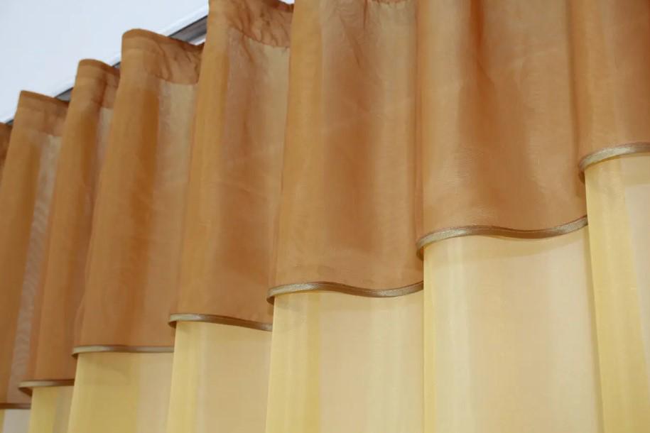 Гардина на кухню шифон 270х170 см Коричневый/Янтарный (047к 52-1057) - фото 4 Гардина на кухню шифон 270х170 см Коричневый/Янтарный (047к 52-1057) - фото 4