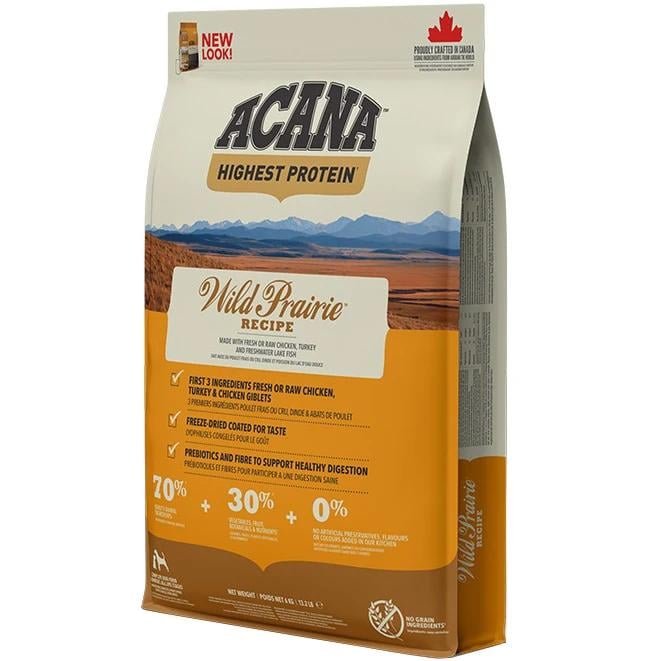 Корм сухой Acana Wild Prairie Dog Recipe для собак всех пород и возрастов с курицей и индейкой 6 кг (a54061)