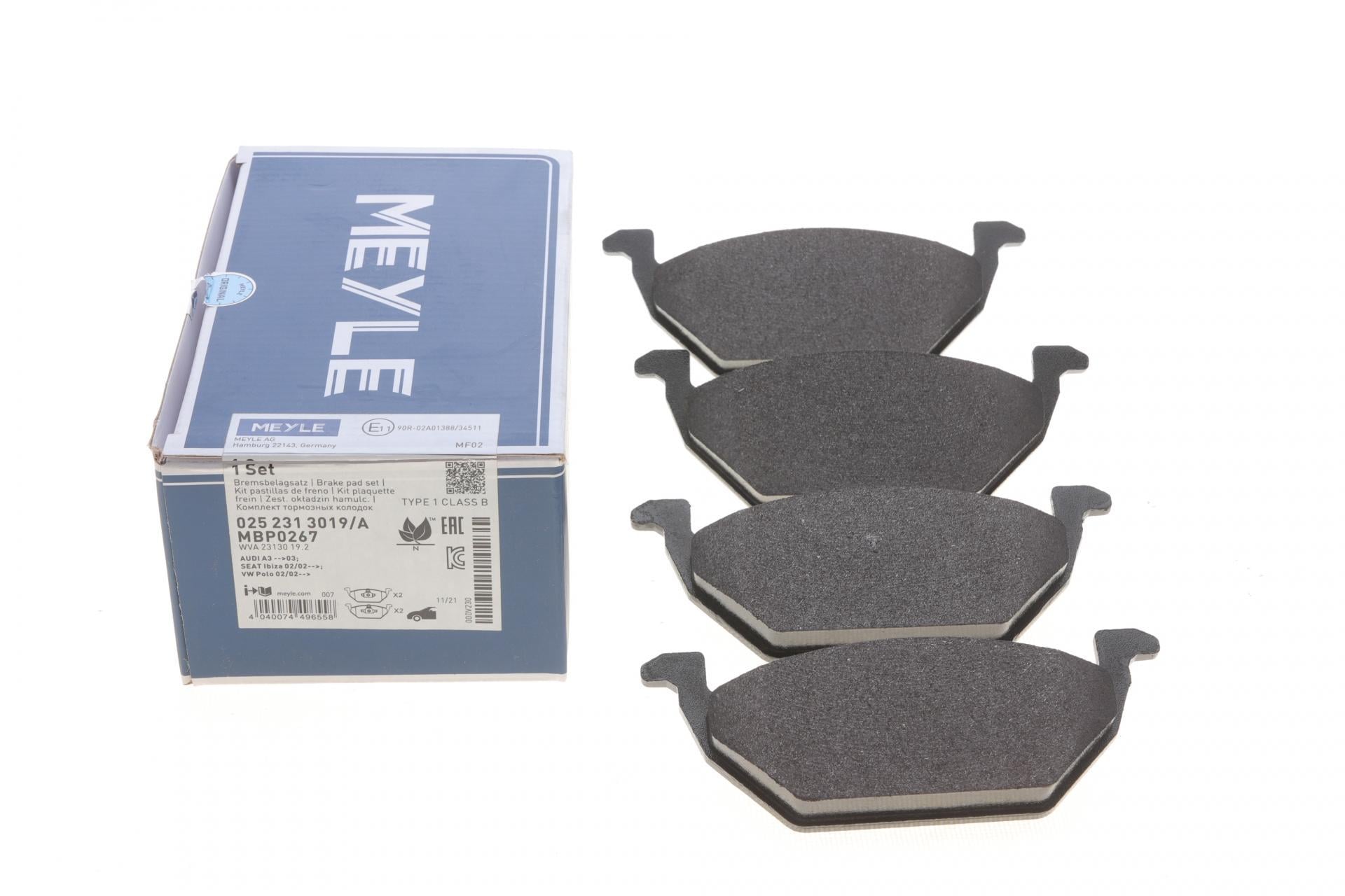 Колодки гальмівні передні Meyle 025 231 3019/A VW Caddy 03-