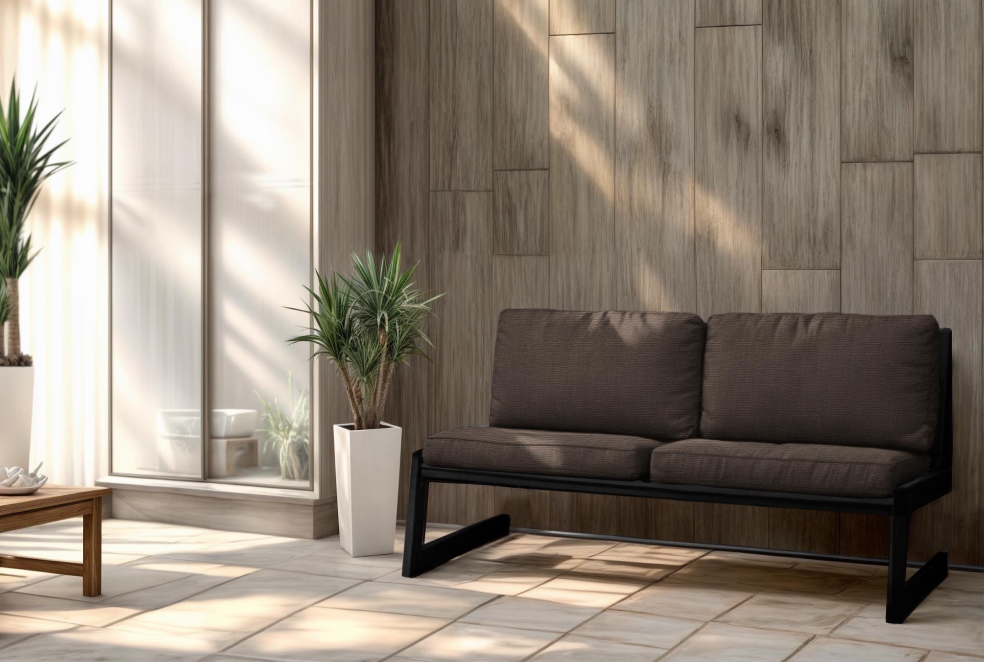 Диван металевий Tobi Sho Флекс DV6 з подушками 750х1560х700 мм рогожка 08/Коричневий (DV069385) - фото 3 Диван металевий Tobi Sho Флекс DV6 з подушками 750х1560х700 мм рогожка 08/Коричневий (DV069385) - фото 3