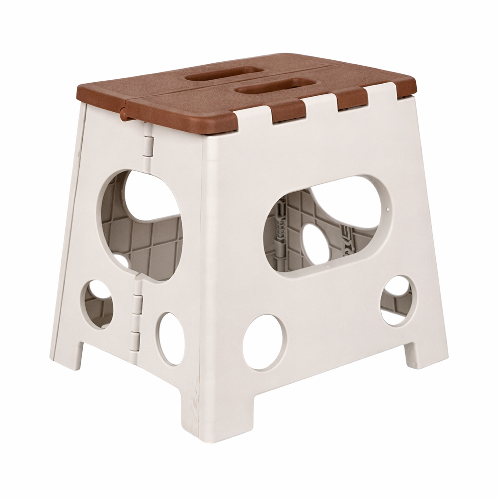 Табурет раскладной с ручкой R35100-L 39х31 см Бежевый с коричневым (34063506)