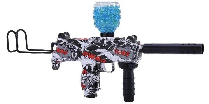 Игрушечный автомат-пистолет УЗИ Граффити с аккумулятором/стреляет гидрогелевыми орбизами (1982260972)