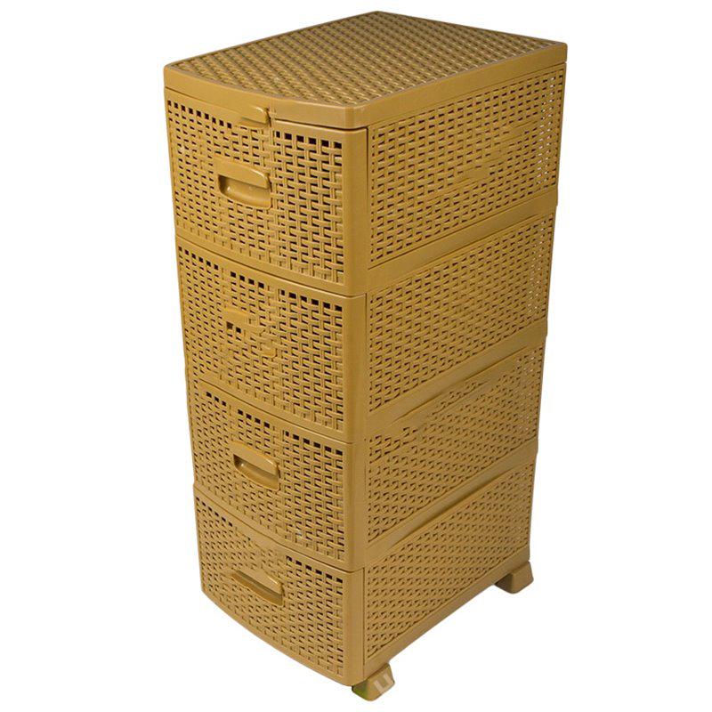 Комод пластиковый Rotange 4 ящика 91х37,5х46 см Бежевый (29439256) - фото 7