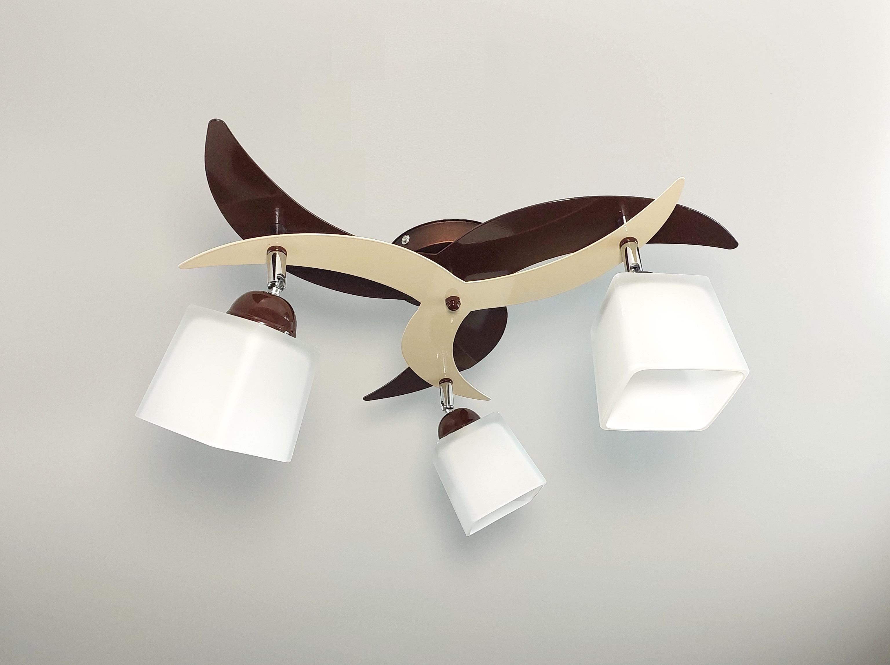 Люстра потолочная 8008/3А на три поворотных плафона Коричневый/Бежевый Люстра потолочная 8008/3А на три поворотных плафона Коричневый/Бежевый