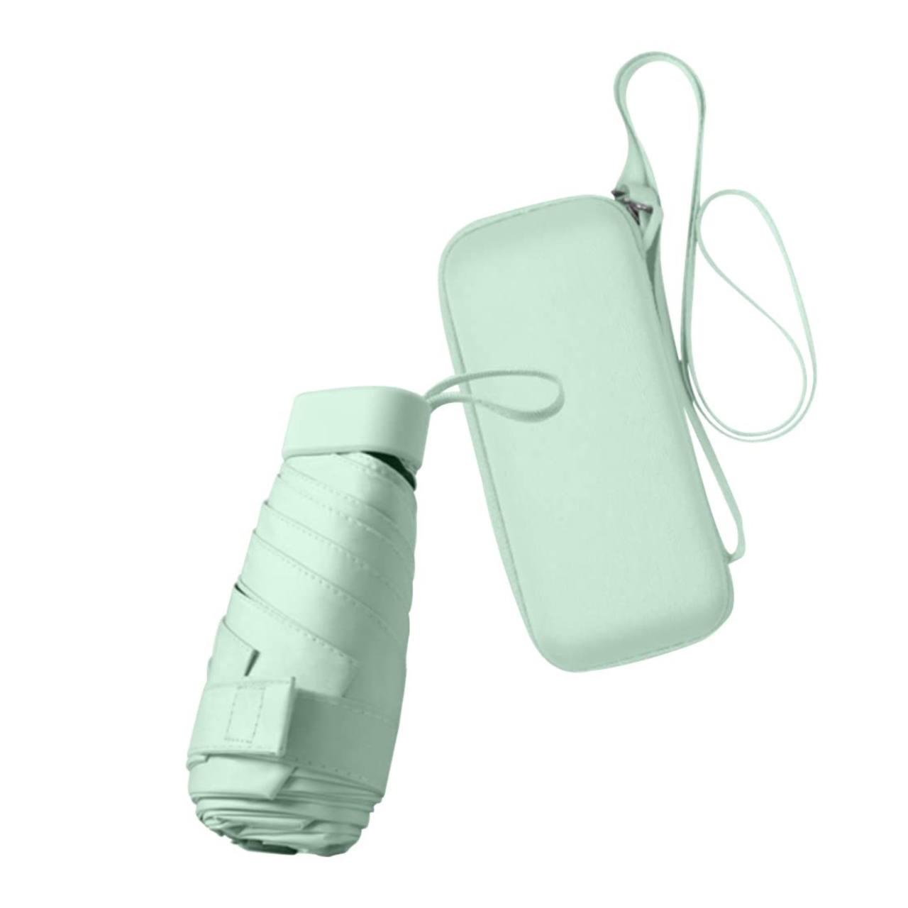 Зонт-мини с футляром и ремешком Зеленый (fa5f6748)