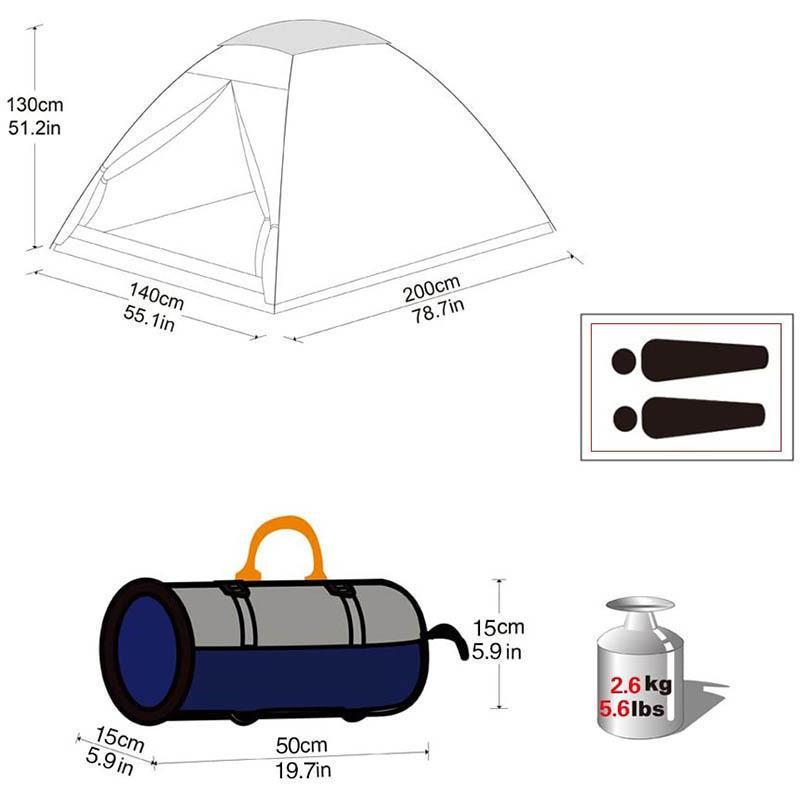 Палатка двухместная KingCamp Backpacker Blue (KT3019) - фото 2