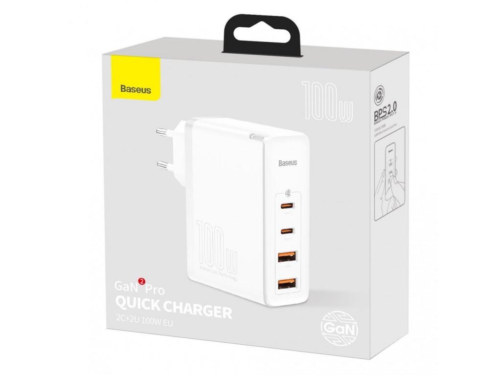 Сетевое зарядное устройство Baseus GaN2 Pro Quick Charger 100 W Белый (CCGAN2P-L02) - фото 5