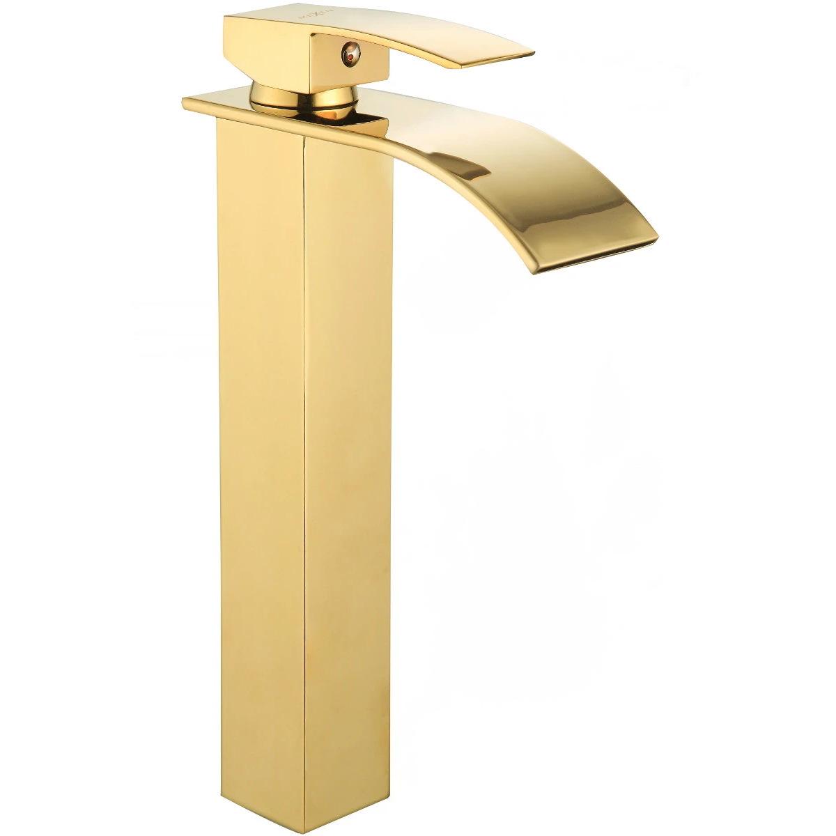 Смеситель для умывальника Mexen Aries MEX-744810-50 высокий однорычажный Золотой (177669)