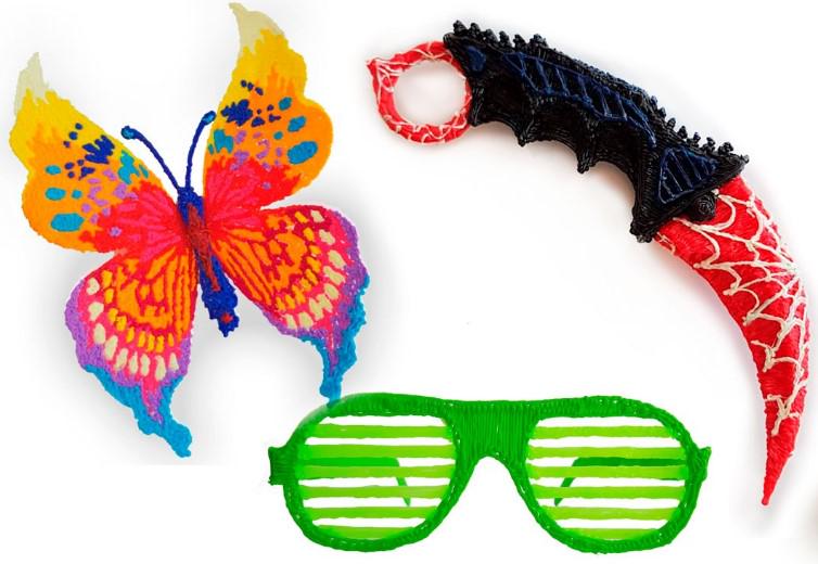 Ручка 3D для рисования 3D Pen 2 и пластик с трафаретами 50 м Голубой - фото 6