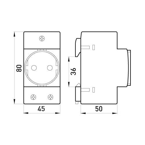 Розетка з заземленням E-Next на DIN-рейку 16A e.socket.pro.din.tms - фото 2