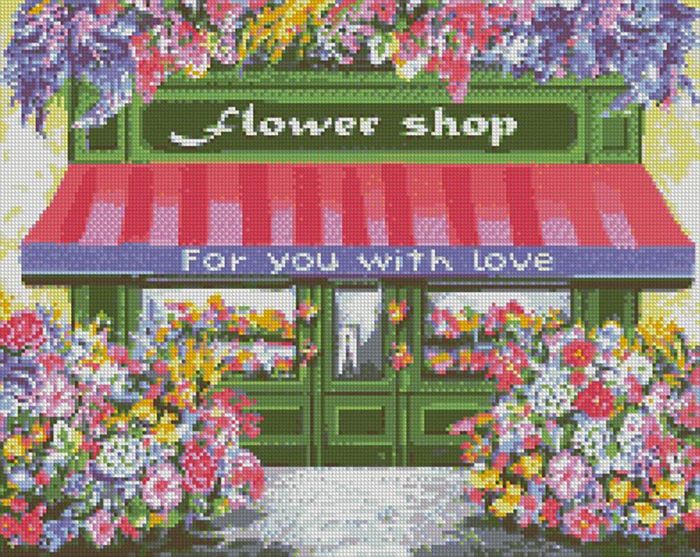 Алмазная мозаика Идейка Цветочный магазинчик 40x50 см (AM6051)