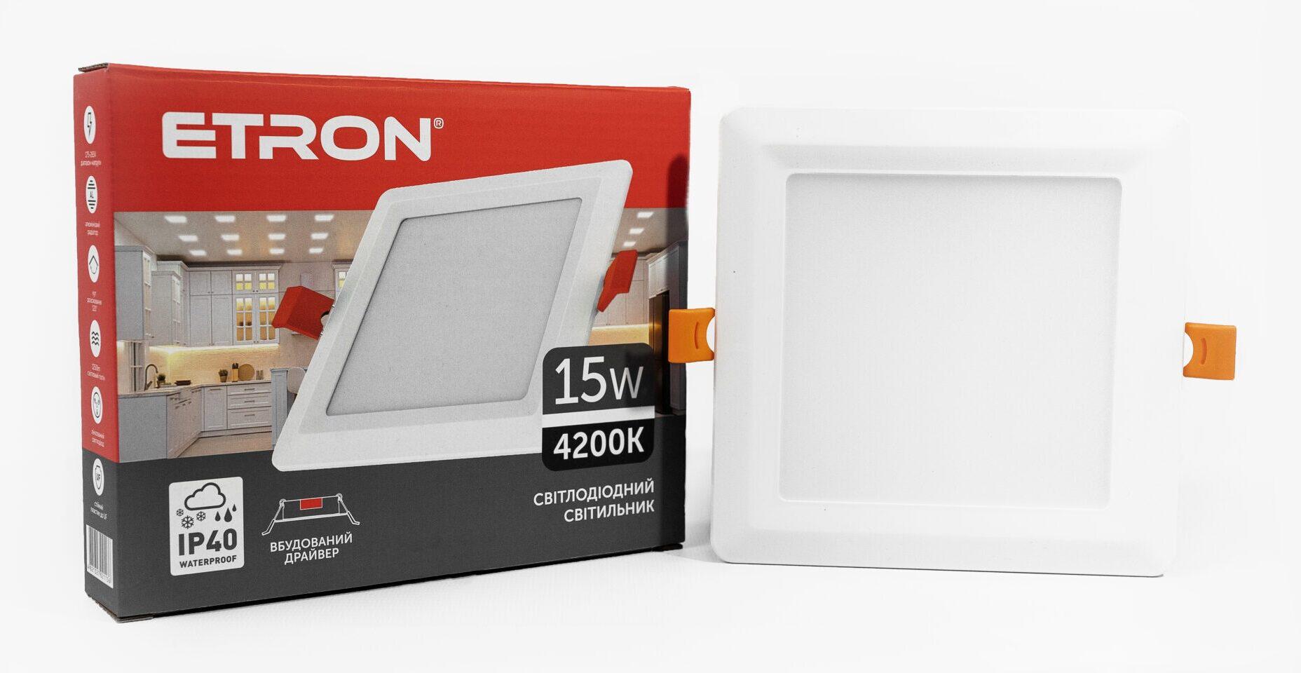 Светодиодный светильник ETRON Decor 1-EDP-678 15 Вт 4200K IP20 квадрат (20204)