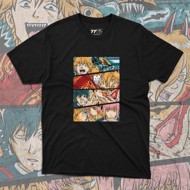 Футболка мужская с принтом Человек-бензопила Команда р. 48 (Anime0495)