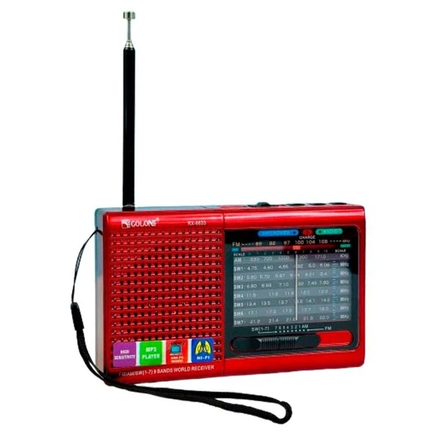 Радиоприемник всеволновой Golon RX портативный акустический Красный (MX-00006805A)