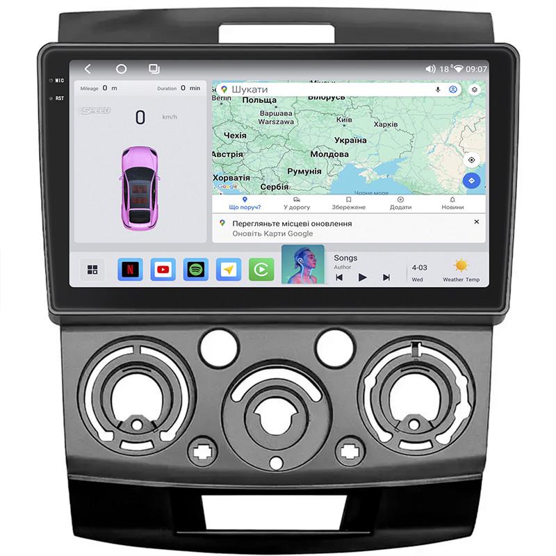 Автомагнітола штатна Lesko QLED CarPlay/4G/Wi-Fi/GPS/360° для Ford Ranger II Рестайлінг 2009-2011 4/64Gb 9" (2351411718)