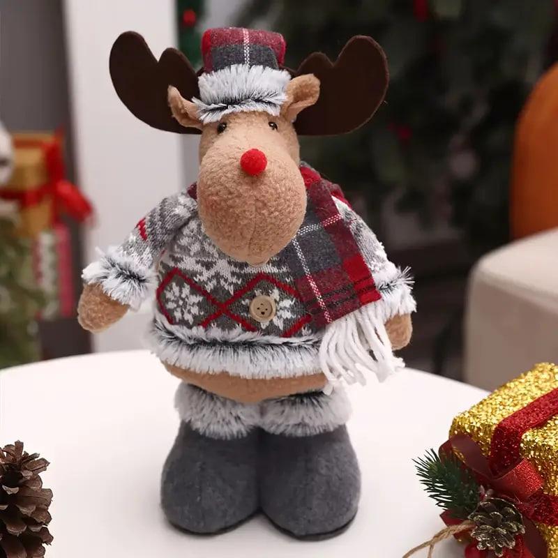 Фігура новорічна Оленя на рухоних ніжках 50 см Сірий (2794416120)