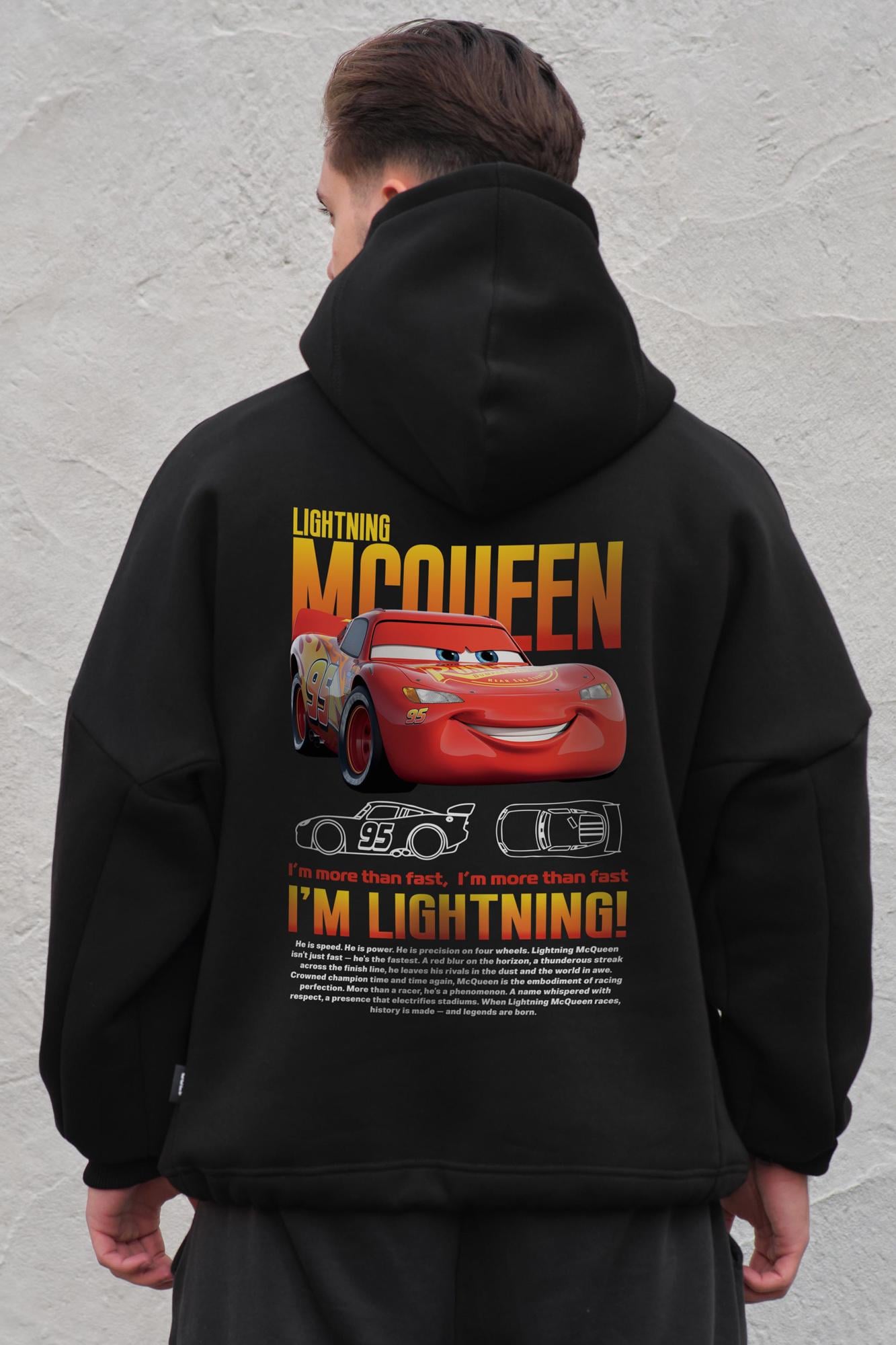 Худи на флисе Without с капюшоном и принтом Mcqueen оверсайз Black (8055536)