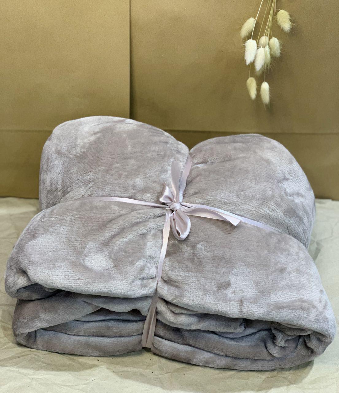 Плед флисовый 200х220 см Бежевый